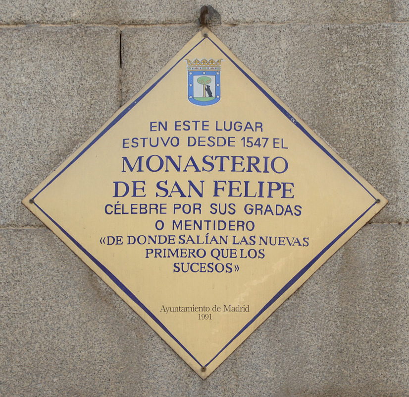 San Felipe Monastery Street Sign - More Madrid
